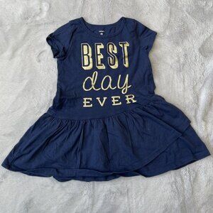 Carters Navy Blue "Best Day Ever" Toddler Girls Tunic 4T